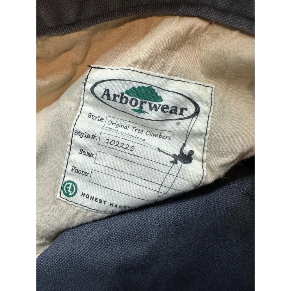 Arborwear Original Tree Climbers Pants Mens 42x30 Gray Canvas Utility Workwear